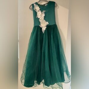 Charming Kids Trish Scully Dress in green with Floral Accents